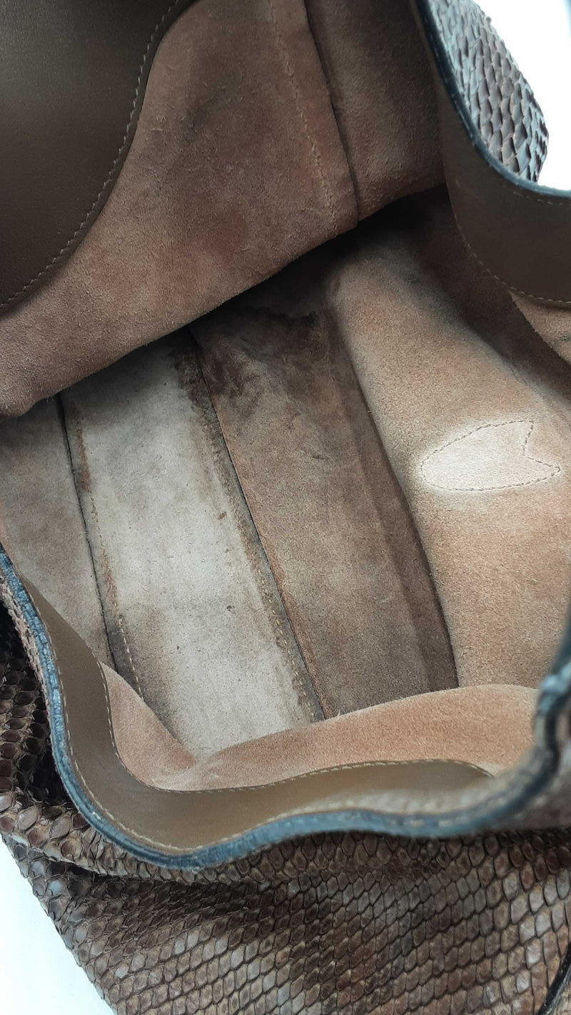 Gucci Jackie Hobo Bag In Glazed Chestnut Brown Python Leather Fw1025ocrdu