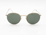 Ray-ban Arista Gold-tone Round Sunglasses With Green Lenses Fw1026ixdu