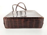 Prada Crocodile Embossed Mini Brown Handbag Sd0226izxde