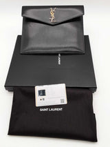 Yves Saint Laurent Black Leather Uptown Pouch Eb0626orxde