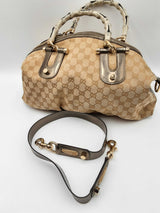 Gucci Gg Monogram Canvas Bamboo Top Handle Bag Eb0824orxdu