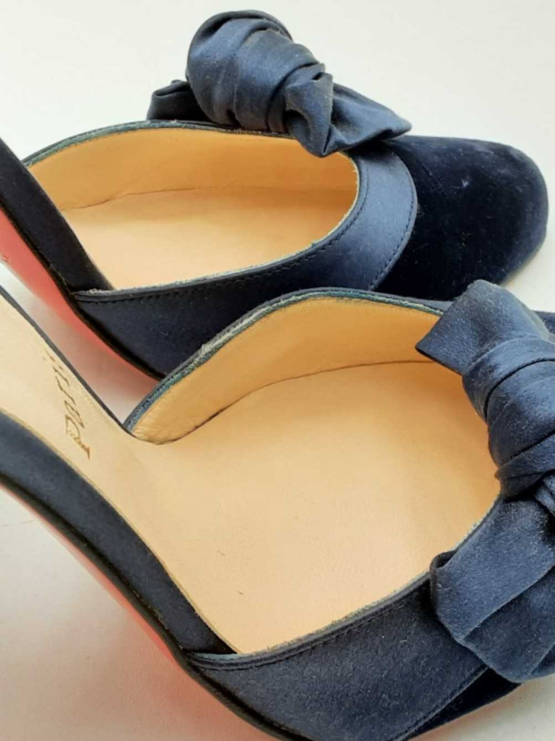 Christian Louboutin Biba D'orsay Blue Velvet Pumps Size Eu 36 Us 6 Fw0725rzdu