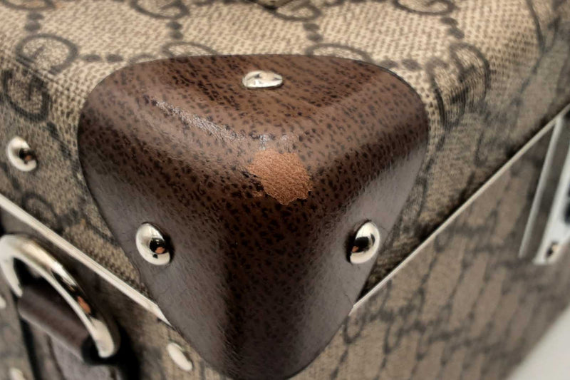 Gucci Supreme Monogram Globe-trotter Bamboo Top Handle Vanity Case Aa0325loxzsa
