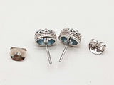 Blue Topaz 0.925 Sterling Silver 4.5g Necklace Stud Earrings Ensemble Do0925lide