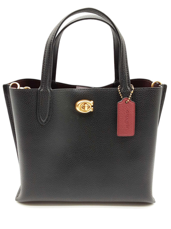 Coach Willow 24 Black Leather Tote Bag Do0924cxde