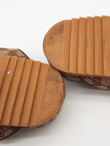 Gucci Gg Monogram Canvas Slides Gucci Size 8 Eb0626wxde