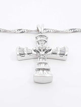 0.48 Cttw Diamond & 14k White Gold Cross Necklace 5.3 Gram 18.5 Inch Fw0425wrxdu