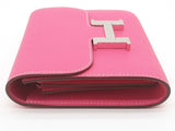 Hermes Constance Slim Rose Tyrien Pink Epsom Palladium Wallet Do0126wxzxde