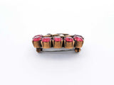 Gucci Marmont Double G Gold-tone & Red Crystal Brooch Fw1025ezdu