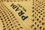 Prada Raffia Crochet Logo Tote Bag Eb1026exzde