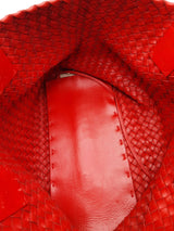 Bottega Veneta Red Intrecciato Leather Cabat Tote Bag Eb0326lwxzde