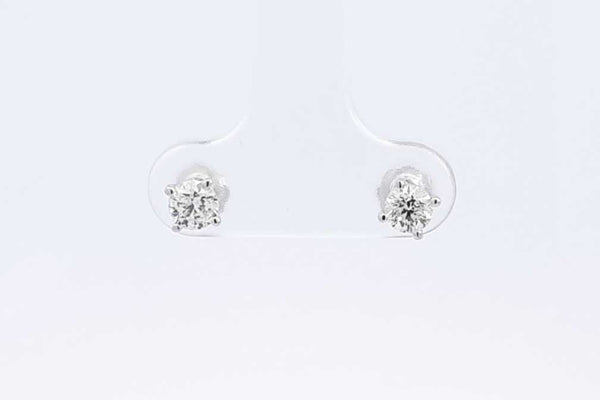 0.32ctw Diamond Stud Screwback Earrings In 14k White Gold 0.8 Grams Eb0125lxzsa