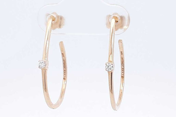 Lana Jewelery 14k Yellow Gold Hoop Earrings With Diamonds 2.4 Grams Eb0924exsa