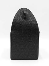 Yves Saint Laurent Take-away Top Handle Bag In Black Monogram-embossed Leather Fw026rzxdu