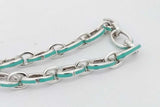 Tiffany & Co. Blue Enamel Clasping Link 925 Bracelet 22.5g 7.5 Inch Eb0626lxzsa
