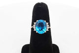 Blue Gemstone & Diamond Ring In 14k Yellow Gold 4 Grams Size 6.5 Eb0826sxsa