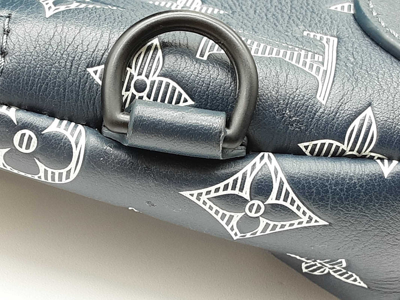 Louis Vuitton Duo Navy Blue Monogram Shadow Leather Slingbag Do0825loxzde