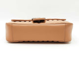 Gucci Marmont Small Shoulder Bag In Beige Matelassè Aria Calfskin  Fw0326exzdu