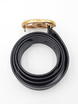 Gucci Marmont Double G Pearl 40mm Belt In Black Leather Size 42 Fw0926lordu