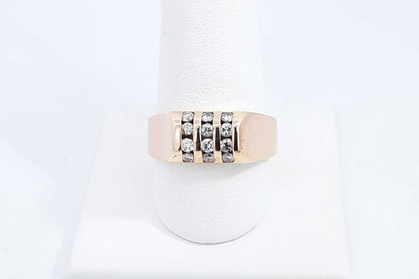 Diamond Approx. 0.36ctw Ring In 14k Yellow Gold 6.7 Grams Size 9.5 Eb0724orxdu