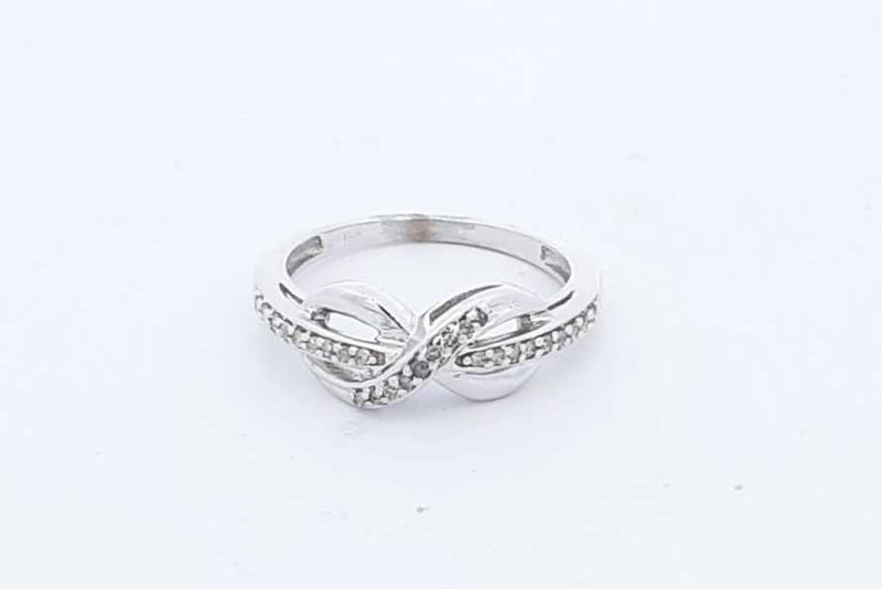 10k White Gold Diamond Infinity Wrapped Ring 2.7 Grams Size 6 Eb1025loxde