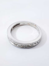 0.42 Cttw Diamond & 14k White Gold Wedding Band 3.2 Grams Size 7 Fw0326orxdu