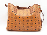 Mcm Liz Reversible Shopper Cognac Visetos Canvas Shoulder Bag Sd0326lzxdu
