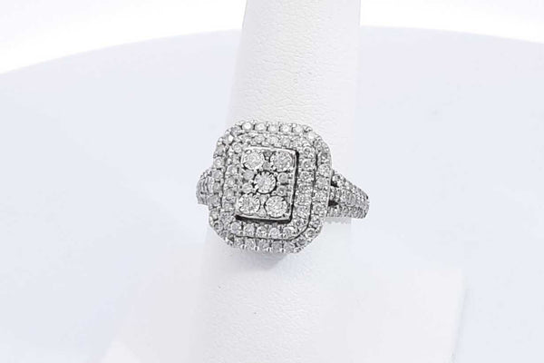 1.25ctw Diamond Ring In 10k White Gold 4.7 Grams Size 7 Eb0225oirsa