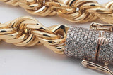 18k Yellow Gold Rope Chain With Diamond Clasp 273.3 Grams 21.5 In Eb0326lcxxzsa