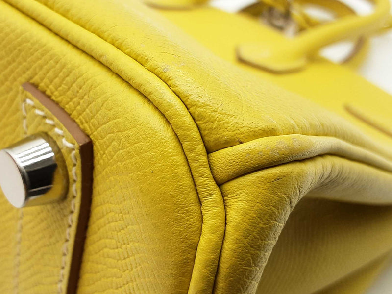 Hermes Birkin 25 Candy Lime Yellow Epsom Gray Interior Handbag Do0525lixzxde