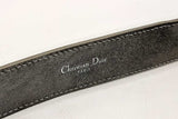 Christian Dior Metallic Silver Leather Belt With Silver Tone Buckle Eb0225lixsa