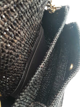 Yves Saint Laurent Niki Leather Trimmed Brown Raffia Shoulder Bag Eb1225lcxzde