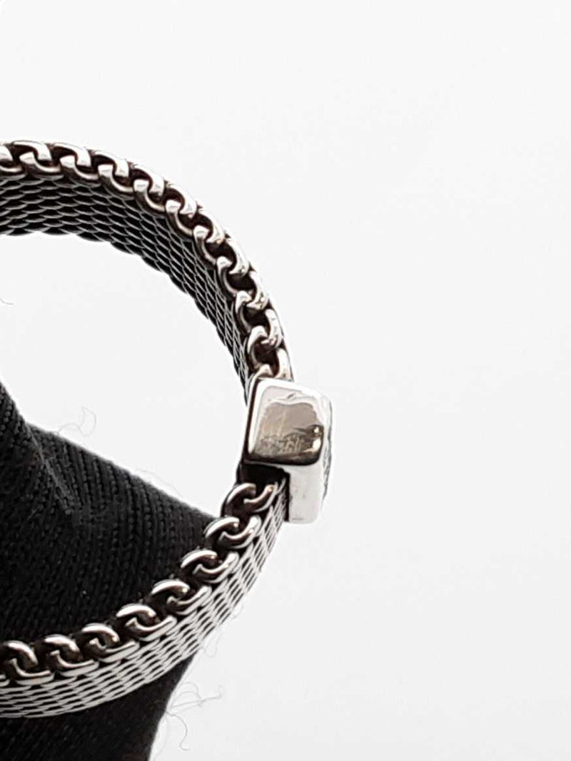 Tiffany & Co. Somerset Wide Mesh Ring In Sterling Silver 3.9g Size 5 Fw1125izdu