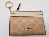 Coach Mini Skinny Sand Beige Signature Coated Canvas Id Case Do0325orde