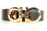 Salvatore Ferragamo Gancini Reversible Black Navy Belt Sd0526lozde