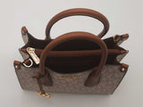 Michael Kors Sheila Small Satchel Logo Print Vanilla Aa0726lzxsa