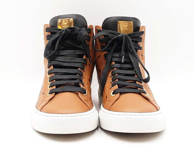 Mcm Classic High Top Sneakers In Visetos Cognac It Size 38 Fw0825crdu