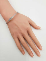 0.42 Cttw Diamond Floral Cluster Bangle Bracelet In 10k White Gold 8.2 Grams 7 Inch Fw0626pxzdu