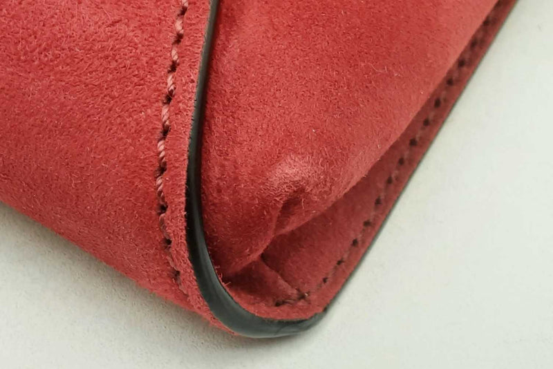 Valentino Garavani Red Suede Envelope Clutch Crossbody Eb0425lcrsa