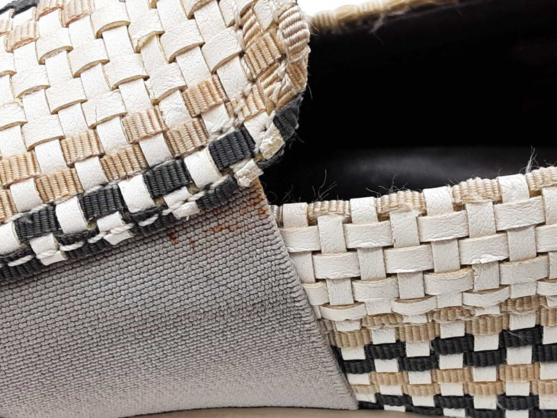 Lanvin Woven Leather & Canvas Slip On Sneakers Size 9  display picture 1
