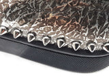 Christian Louboutin Pik Boat Spikes Textured Metallic Sneakers Sz 40 Eb0926lxzsa