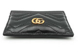 Gucci Gg Marmont Chevron Quilted Black Leather Card Case Wallet Eb0826lxzdu