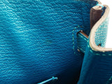 Hermes Birkin 25 Mykonos Blue Epsom Palladium Handbag Do0925lsxzxde