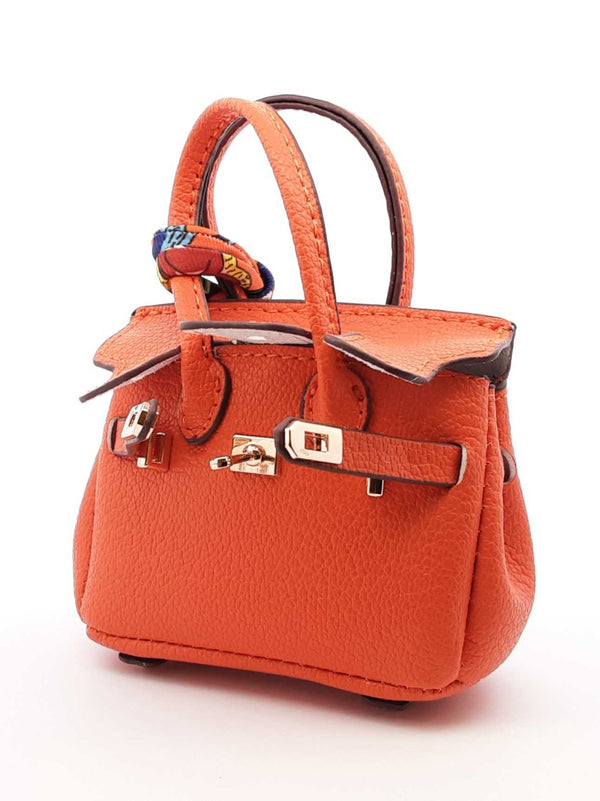 Mini Exquisite Bag Charm In Orange Fw0825idu