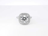 3.99 Cttw Diamond & 18k Gold Double Halo Ring 5.8 Grams Size 6 Fw0326lxzxzdu