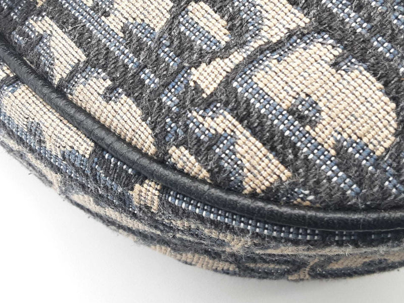 Christian Dior Saddle Tan Navy Oblique Logo Canvas Crossbody Bag Do0425loxzde