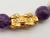 Amethyst White Pearls 23k Yellow Gold Pixiu 14.8g Bracelet 6 In Do0326wxzde