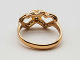 0.29 Cttw Natural Diamonds 18k Yg 3.2g Triple Heart Ring Size 4.5 Do0726wxzde