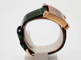Hermes 25 Heure H Green Malachite Dial Rose Gold Quartz Watch Do0325crxzde
