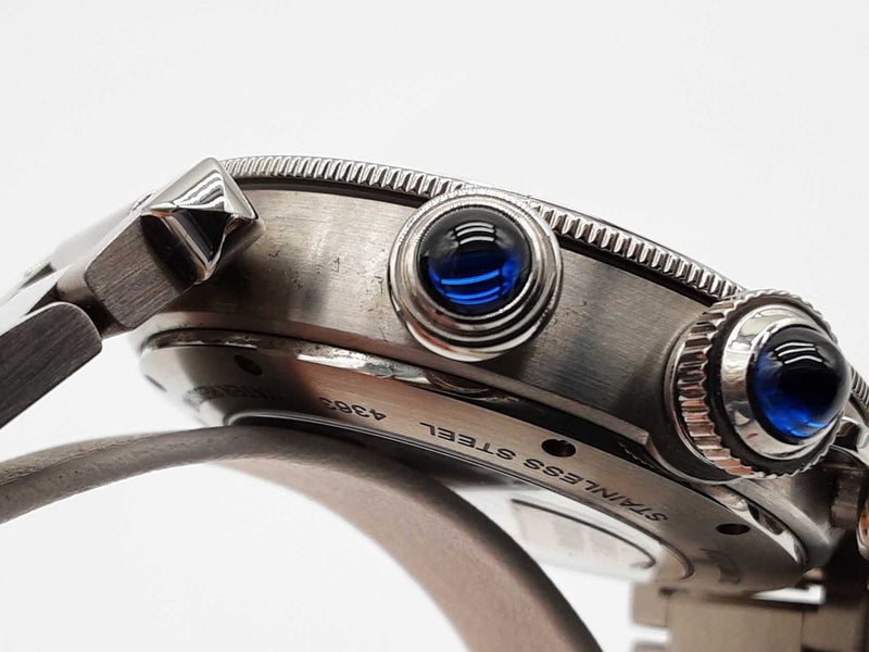 Cartier 41 Pasha De Cartier Chronograph Blue Dial Steel Watch Do0825pxzxde